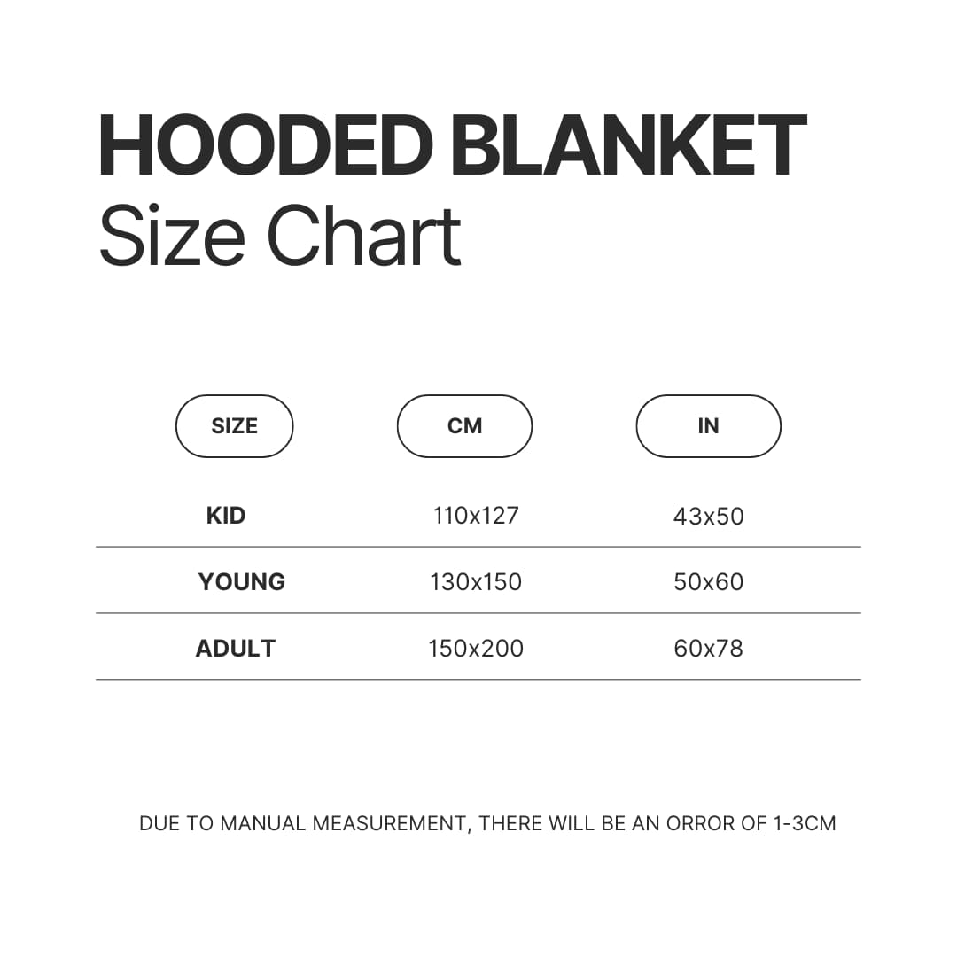 Hooded Blanket Size Chart - Studio Ghibli Store