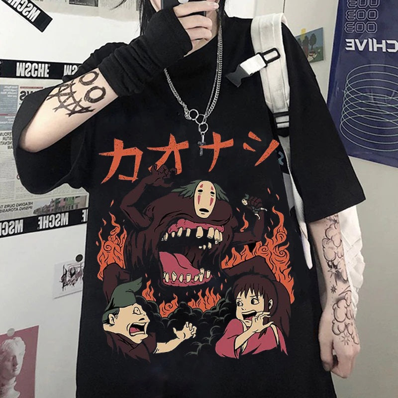 Spirited Away Haku Chihiro No Face Harajuku T-Shirt
