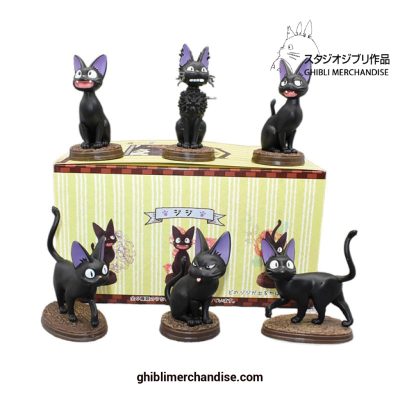 6Pcs/set Kikis Delivery Service Jiji Black Cat Figures
