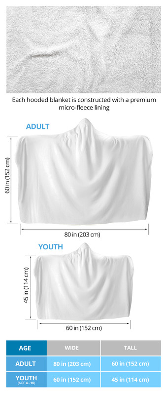 Size chart for Economy hooded blankets - Studio Ghibli Store