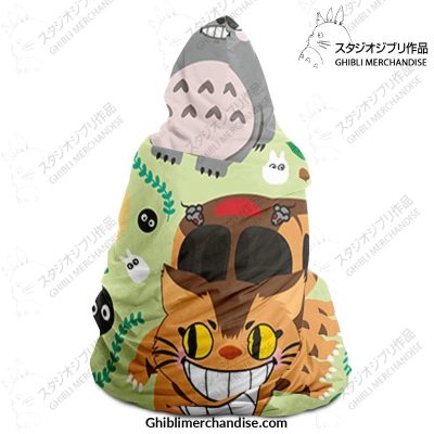 Cute Funny Totoro Hooded Blanket - Aop