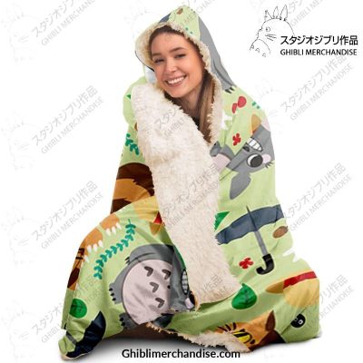 Cute Funny Totoro Hooded Blanket - Aop