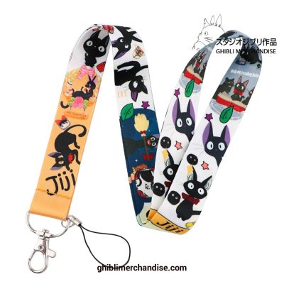 Cute Kikis Delivery Service Black Cat Lanyard