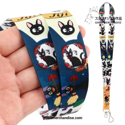 Cute Kikis Delivery Service Black Cat Lanyard