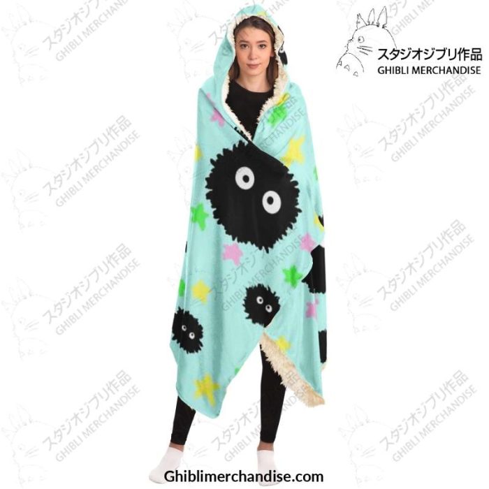 Cute Susuwatari Star Hooded Blanket - Aop