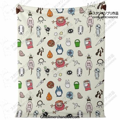 Ghibli Chibi Character Microfleece Blanket Premium - Aop