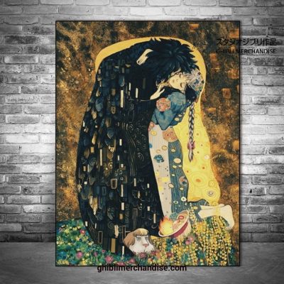 Howls Moving Castle Howl & Sophie Wall Art Canvas 40X55Cm No Frame