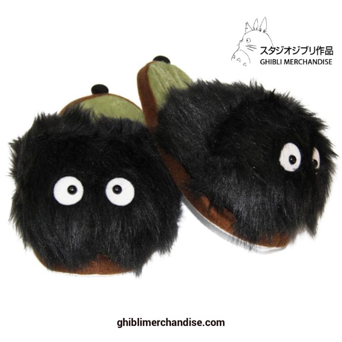 My Neighbor Totoro Black Briquette Plush Slippers