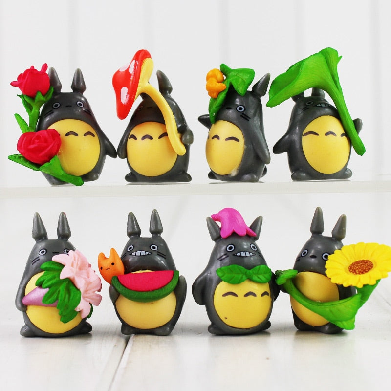 8pcs/Lot My Neighbor Totoro with Flowers Figures