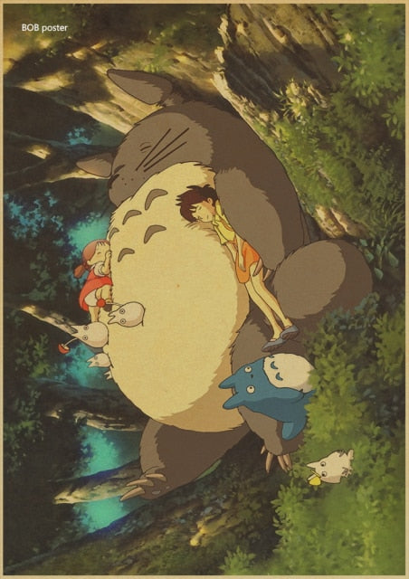My Neighbor Totoro Nostalgic Retro Kraft Paper Poster