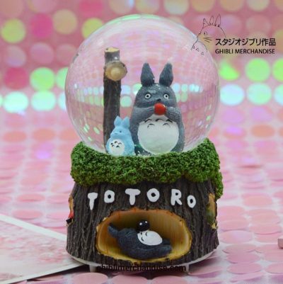 Totoro Rainbow Glowing Snowflakes Crystal Ball Music Box 4