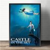 Castle in the Sky Scene Canvas Wall Art Home Decor - Studio Ghibli Store