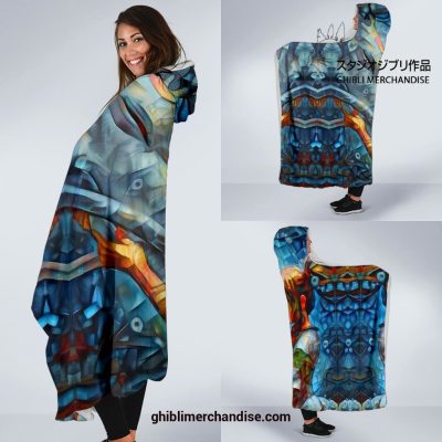 Abstract Spirited Away Hooded Blanket
