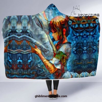 Abstract Spirited Away Hooded Blanket