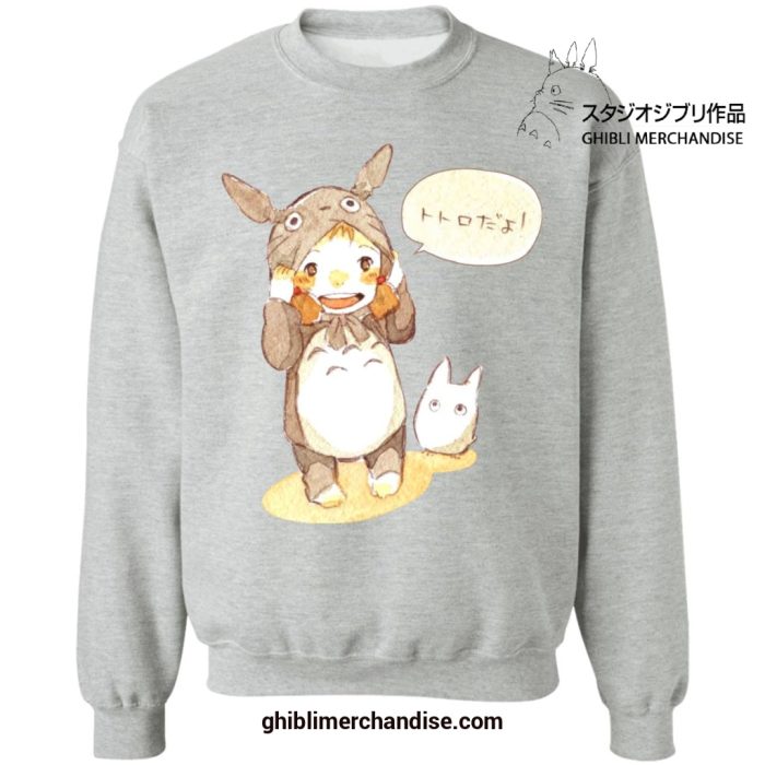 Baby Totoro And Mei Sweatshirt Gray / S