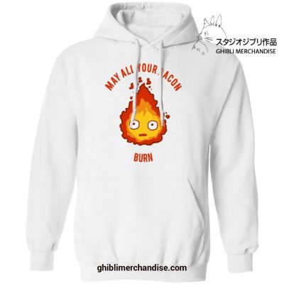 Calcifer - May All Your Bacon Burn Hoodie White / S