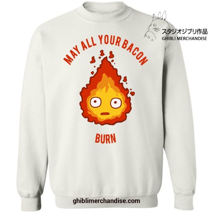Calcifer - May All Your Bacon Burn Sweatshirt White / S
