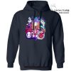 Creepy Style Ghibli Characters Hoodie Navy Blue / S