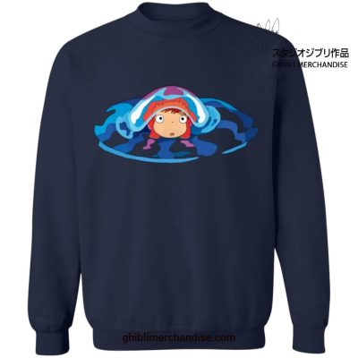 Cute Ponyo First Trip Sweatshirt Navy Blue / S
