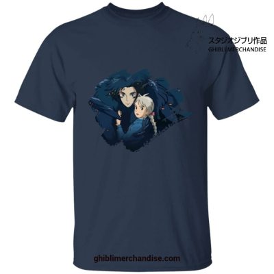 Dark Howl And Sophie T-Shirt Navy Blue / S