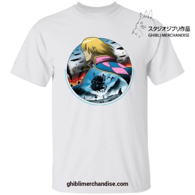 Howls Moving Castle In Circle T-Shirt White / S