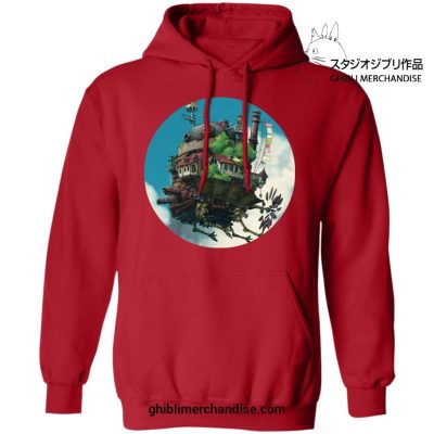 Howls Moving Castle In The Sky Hoodie Red / S