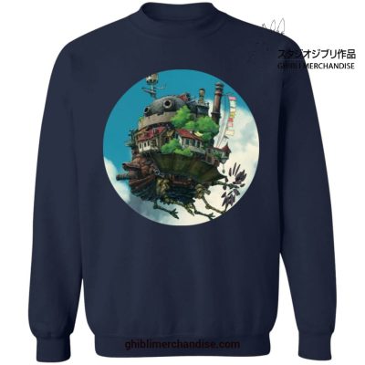Howls Moving Castle In The Sky Sweatshirt Navy Blue / S