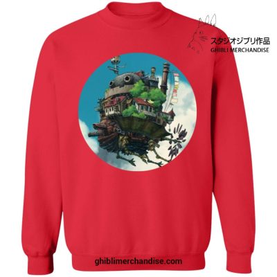 Howls Moving Castle In The Sky Sweatshirt Red / S
