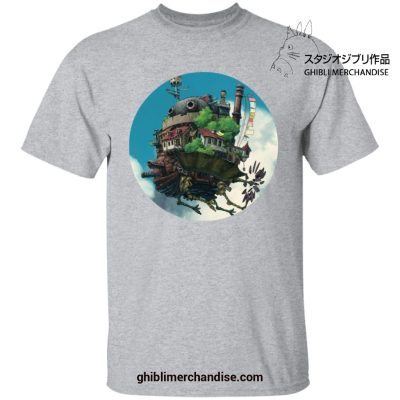 Howls Moving Castle In The Sky T-Shirt Gray / S