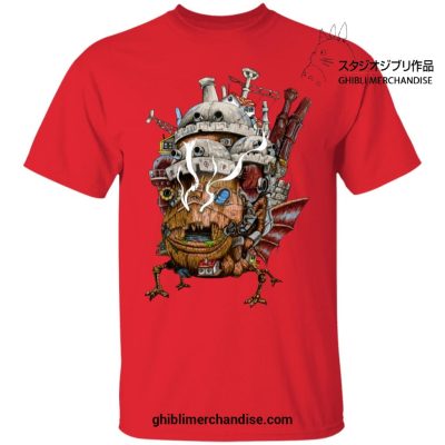 Howls Moving Castle Smoking T-Shirt Red / S