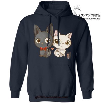 Jiji And Lily Chibi Style Hoodie Navy Blue / S