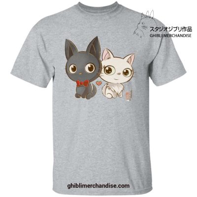 Jiji And Lily Chibi Style T-Shirt Gray / S