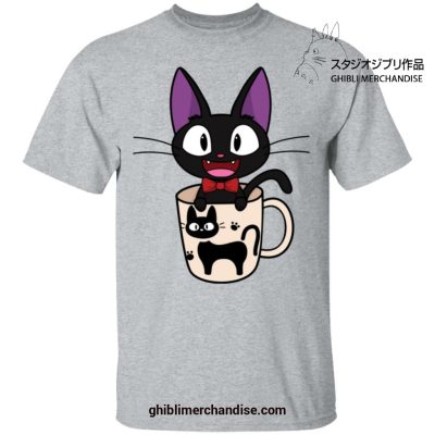 Jiji In The Cat Cup T-Shirt Gray / S