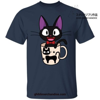 Jiji In The Cat Cup T-Shirt Navy Blue / S