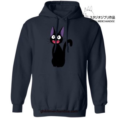 Kikis Delivery Service Cute Jiji Cat Hoodie Navy Blue / S