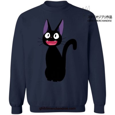 Kikis Delivery Service Cute Jiji Cat Sweatshirt Navy Blue / S