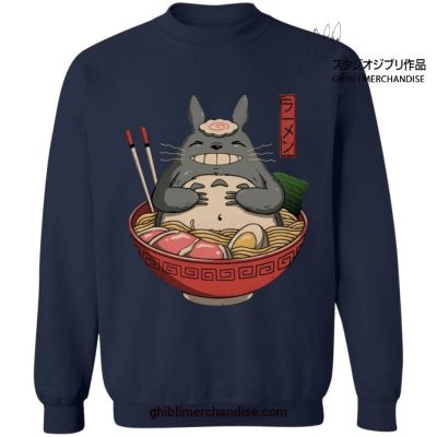 My Neighbor Totoro In The Ramen Bowl Sweatshirt Navy Blue / S