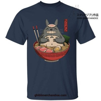 My Neighbor Totoro In The Ramen Bowl T-Shirt Navy Blue / S