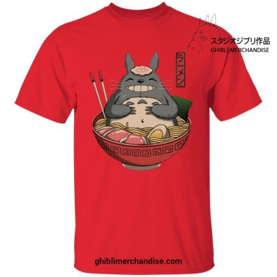 My Neighbor Totoro In The Ramen Bowl T-Shirt Red / S