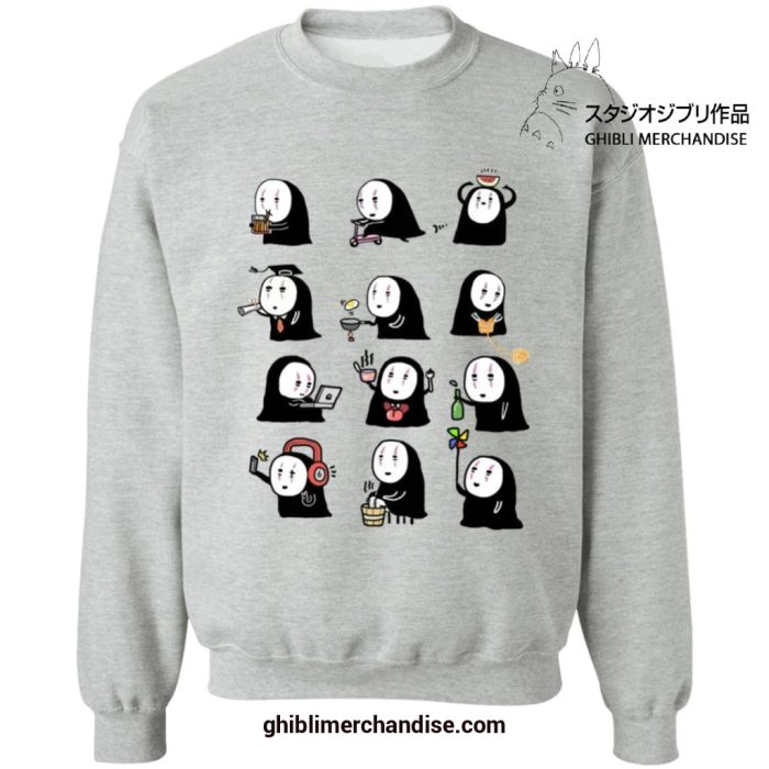 No Face Cute Emotion Collection Sweatshirt Gray / S