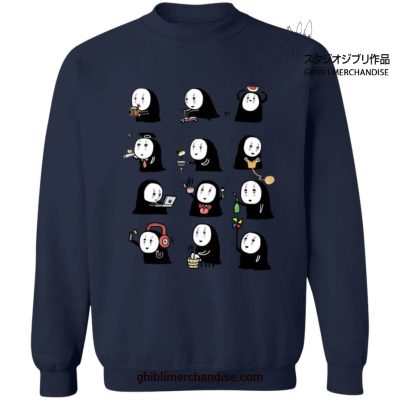 No Face Cute Emotion Collection Sweatshirt Navy Blue / S