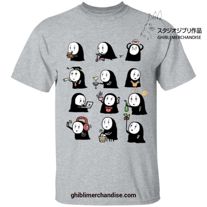 No Face Cute Emotion Collection T-Shirt Gray / S