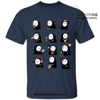 No Face Cute Emotion Collection T-Shirt Navy Blue / S
