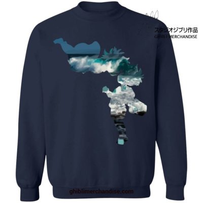 Ponyo And Sasuke Cutout Style Sweatshirt Navy Blue / S