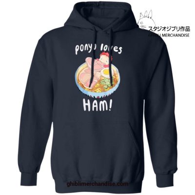 Ponyo Loves Ham Hoodie Navy Blue / S