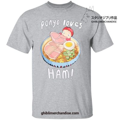 Ponyo Loves Ham T-Shirt Gray / S