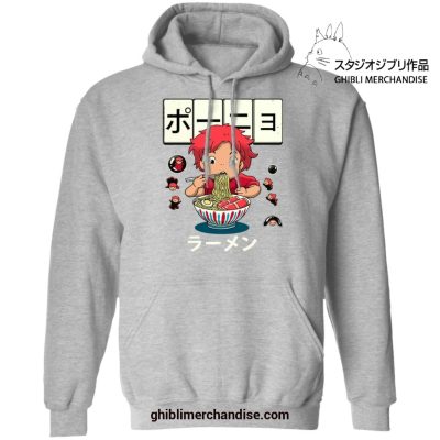 Ponyo With First Ramen Hoodie Gray / S