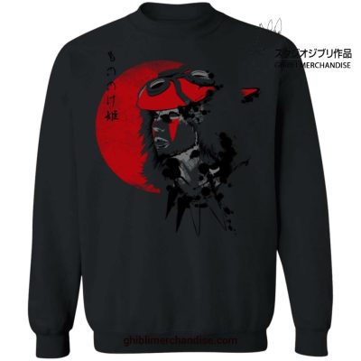 Princess Mononoke In Red Moon Sweatshirt Black / S