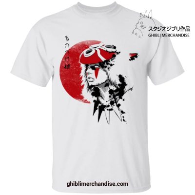 Princess Mononoke In Red Moon T-Shirt White / S