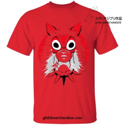 Princess Mononoke With Mask T-Shirt Red / S